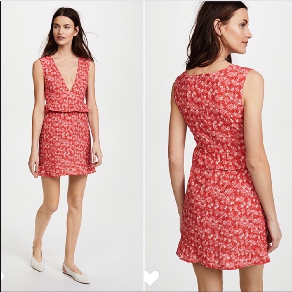 Nightwalker Elsa Floral Mini Dress Red Size Medium